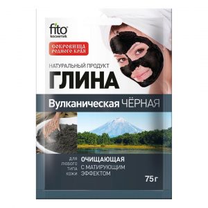 Глина Вулканична черна, почистваща - Fitocosmetic, 75 гр.