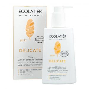 Гел за интимна хигиена Delicate (с органичен екстракт от лотос) - ECOLATIER, 200 мл.