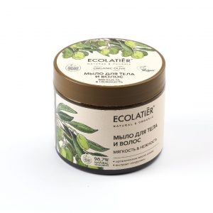 Сапун за коса и тяло МЕКОТА и НЕЖНОСТ, ORGANIC OLIVE - ECOLATIER, 350 мл.