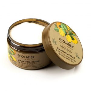 Шампоан-скраб за косата и кожата на главата ЗДРАВЕ и КРАСОТА ORGANIC MARULA - ECOLATIER, 300 гр