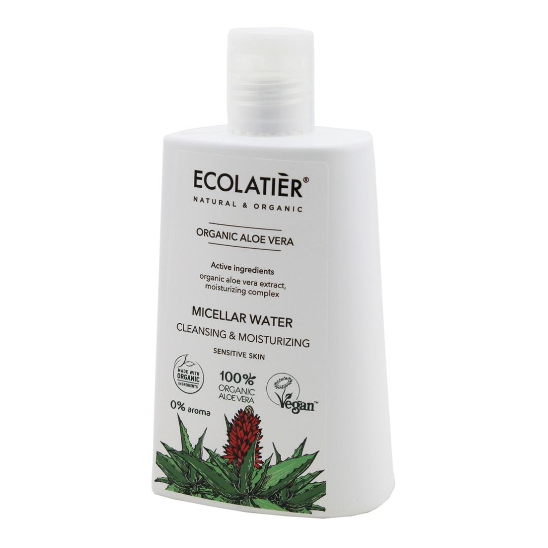 Мицеларна вода Почистване и Хидратиране organic aloe vera ecolatier, 250 мл.